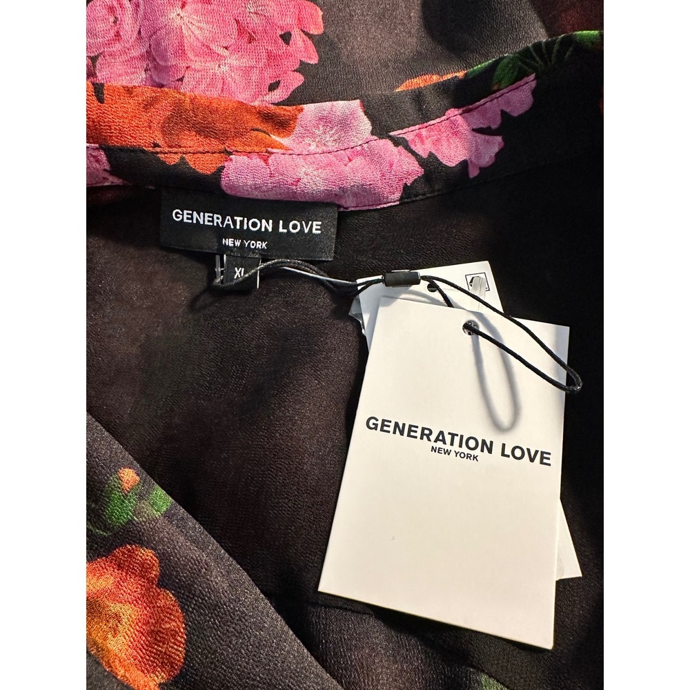 Generation Love Oslo Floral Georgette Shirt Blouse Size‎ XL Red Pink Sheer NEW - Picture 9 of 14